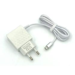 Сетевое ЗУ DN21 Rhombus (5V/2.1A/2USB) с кабелем micro usb White 