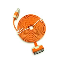 Дата кабель FLAT iPhone 4 3m Orange (тех. упаковка)
