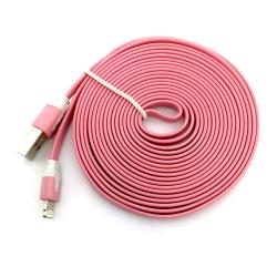 Дата кабель FLAT iPhone 5 2m Pink (тех. упаковка)