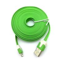 Дата кабель FLAT iPhone 5 3m Green (тех. упаковка)