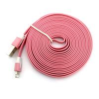 Дата кабель FLAT iPhone 5 3m Pink (тех. упаковка)