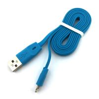Дата кабель FLAT PREMIUM iPhone 5 Blue (тех. упаковка)