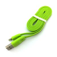 Дата кабель FLAT PREMIUM iPhone 5 Green (тех. упаковка)
