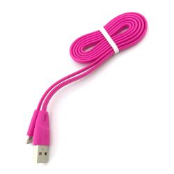 Дата кабель FLAT PREMIUM iPhone 5 Pink (тех. упаковка)