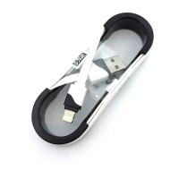 Дата кабель FLAT ROLL iPhone 5 White/Black (тех. упаковка)
