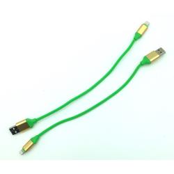 Дата кабель I-001 круглый Lightning 0.3m Green (тех. упаковка)