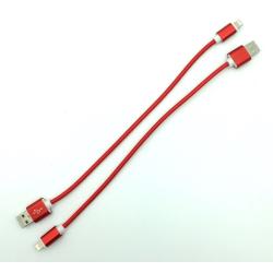 Дата кабель I-002 плетенный круглый Lightning 0.3m Red (тех. упаковка)
