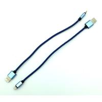 Дата кабель I-003 плетенный круглый Lighting 0.3m Blue (тех. упаковка)