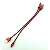 Дата кабель I-003 плетенный круглый Lighting 0.3m Red (тех. упаковка)