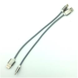 Дата кабель TC-004 плетенный круглый Type C 0.3m Silver (тех. упаковка)