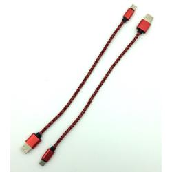 Дата кабель TC-005 плетенный круглый Type C 0.3m Red (тех. упаковка)