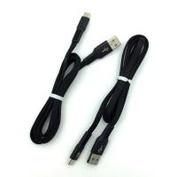 Дата кабель TC-010 плетенный плоский Type C 1.0m Black (тех. упаковка)
