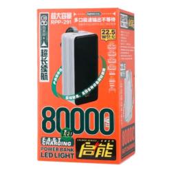 Power Bank REMAX RPP-291 Chinen Series 80000mAh 20W+22.5W PD+QC with LED Light White