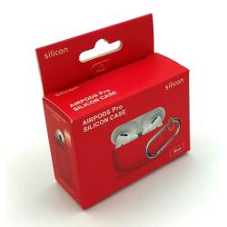 Чехол Silicone Case AirPods PRO с карабином #14 Red
