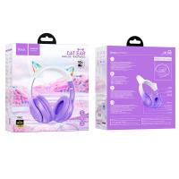 Наушники Bluetooth HOCO W42 Cat Ear Purple