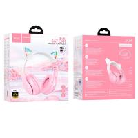 Наушники Bluetooth HOCO W42 Cat Ear Pink