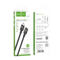 Переходник плетенный HOCO U107 Type C to Type C 1.2M 3A Black