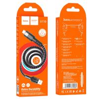 Дата кабель HOCO U110 Extra Durability Micro USB 1.2m 2.4A Black