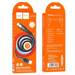Дата кабель HOCO U110 Extra Durability Micro USB 1.2m 2.4A Black