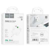 Сетевое ЗУ HOCO C111A PD30W High Power Dual Port (USB+Type C) White