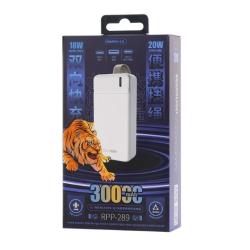 Power Bank REMAX RPP-289 Pure Series (30000mAh/USB+TYPE C /20W) + Qualcomm 3.0 Blue