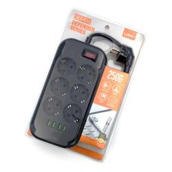 Сетевой удлинитель LDNIO SE6403 6 розеток/2m/2500W/10A + 4USB (5V/3.4A)