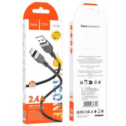 Дата кабель HOCO X109 Lightning 2.4A 3m Black