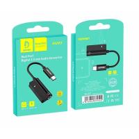 Переходник / Адаптер наушников DENMEN DU05 Type C to Type C+3.5mm Black 