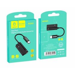 Переходник / Адаптер наушников DENMEN DU05 Type C to Type C+3.5mm Black 