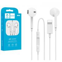 Наушники DENMEN DR10 с разъемом Lightning White
