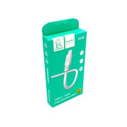 Дата кабель DENMEN D28T 120W d=6mm 1m Type C White