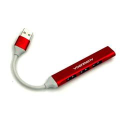 HUB USB3.0 DENMEN DU17A 4 USB Plastic USB-A 20cm Red