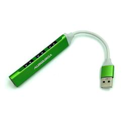 HUB USB3.0 DENMEN DU17A 4 USB Plastic USB-A 20cm Green