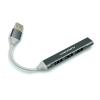 HUB USB3.0 DENMEN DU17A 4 USB Plastic USB-A 20cm Silver