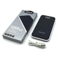 Power Bank ASPOR A386 (12000mAh/2.4A/2USB) Black