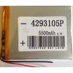 Аккумулятор универсальный 105х93х4,2 мм 3,7V 5500mAh