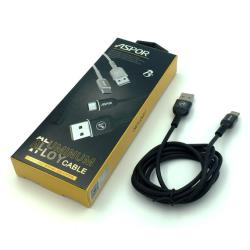 Дата кабель ASPOR A123 Type-C 2.1A Black