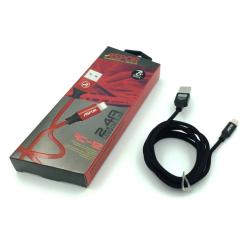 Дата кабель ASPOR AC-12 Lightning 1.2m 2.1A Black