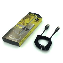 Дата кабель ASPOR AC-13 Type-C 1.2m 2.1A Black