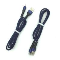 Дата кабель M-009 круглый плетенный усиленный Micro USB 1.0m Blue (тех. упаковка)