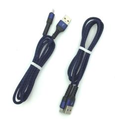 Дата кабель M-009 круглый плетенный усиленный Micro USB 1.0m Blue (тех. упаковка)