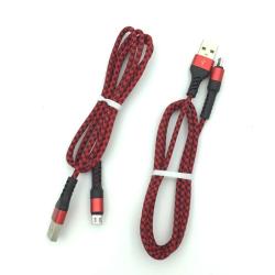 Дата кабель M-009 круглый плетенный усиленный Micro USB 1.0m Red (тех. упаковка)