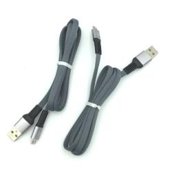 Дата кабель M-010 плетенный плоский Micro USB 1.0m Gray (тех. упаковка)