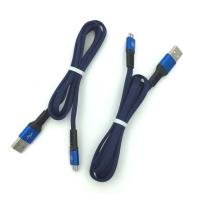 Дата кабель M-010 плетенный плоский Micro USB 1.0m Blue (тех. упаковка)