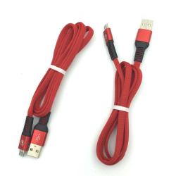 Дата кабель M-010 плетенный плоский Micro USB 1.0m Red (тех. упаковка)