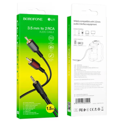 Кабель аудио BROFONE BL11 DC3.5mm-2RCA (джек- 2 тюльпана) 1.5 м
