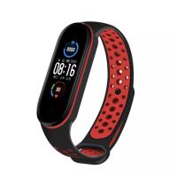 Браслет Nike  для смарт часов Mi Band 5 Black_Red