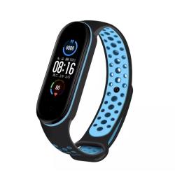 Браслет Nike  для смарт часов Mi Band 5 Black_Blue