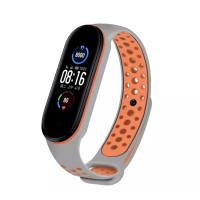 Браслет Nike  для смарт часов Mi Band 5 Gray_Orange