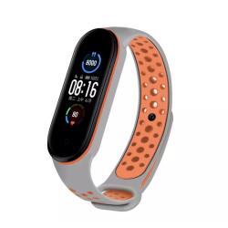Браслет Nike  для смарт часов Mi Band 5 Gray_Orange